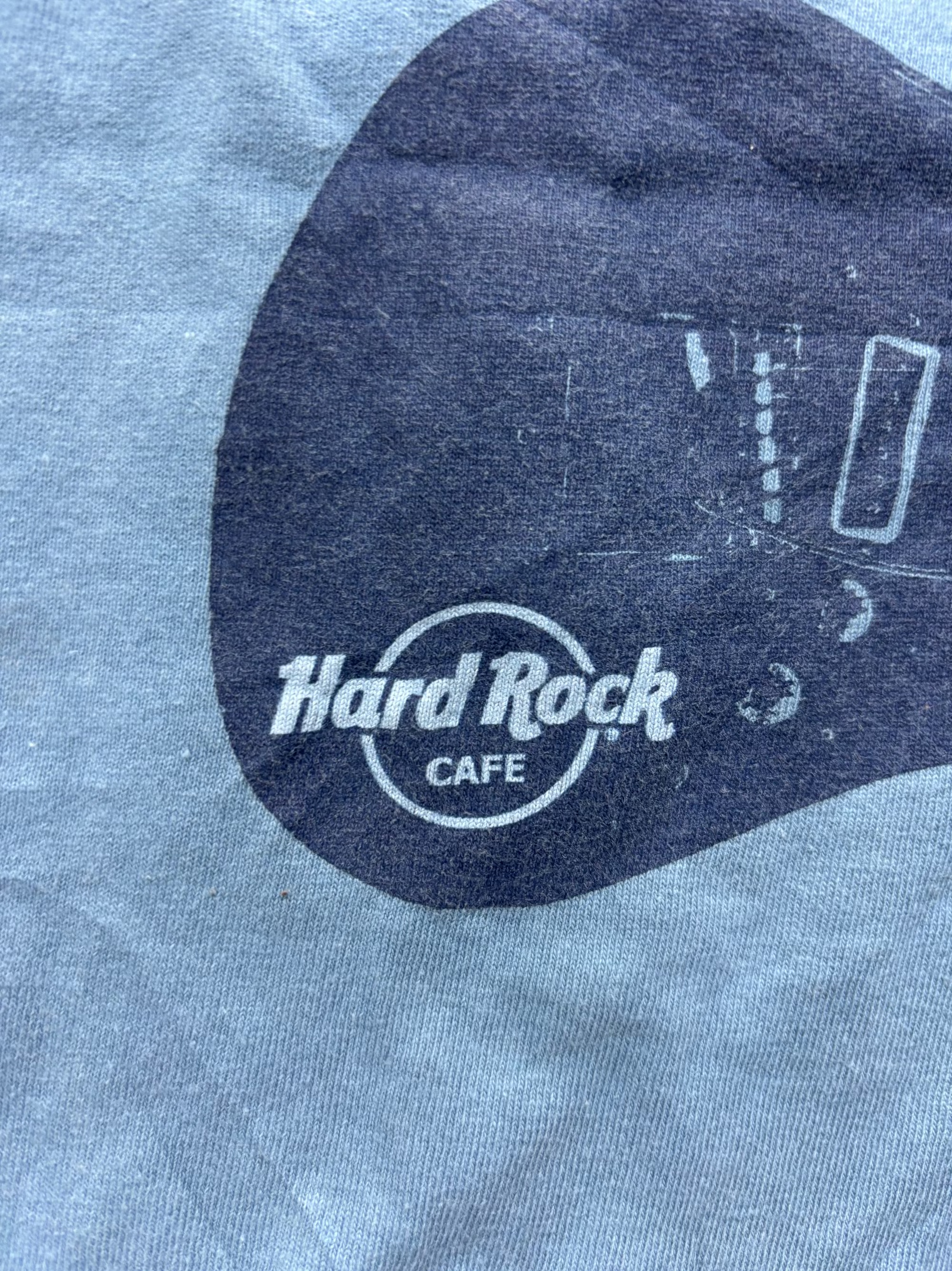 Hard Rock Cafe T-Shirt Blue Guitars Live Love Rock - Medium
