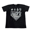 KISS Mens Faces with Silver Letters - XL on label can be L